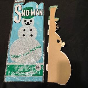 vintage Beistle brand "Sno-Man" art tissue honeycomb centerpiece.